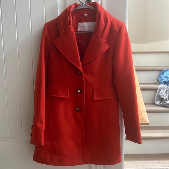 Jessica Simpson Pea Coat Jacket brilliant Red size Meduim
